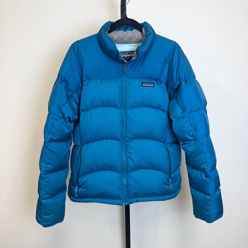 Patagonia Blue Fitz Roy Down Insulated Vintage Puffer Jacket Large Quilted Coat